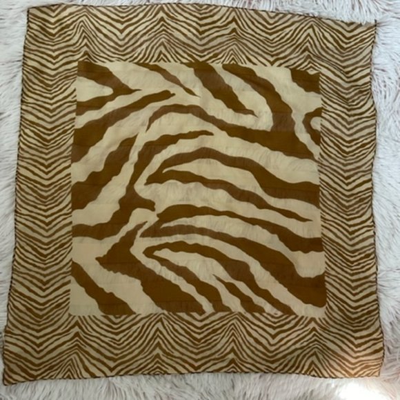 Vintage Accessories - VINTAGE Animal Print Scarf Brown Shades